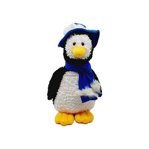 Walmart Penguin Plush Wearing Blue Hat Scarf Stuffed Animal 14"